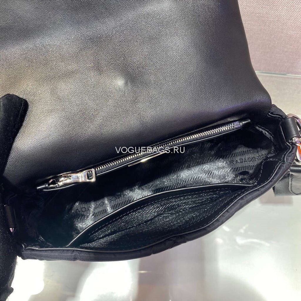 Prada 1BD292 Prada Three In One Nylon Shoulder Bag Black - luxibagsmall