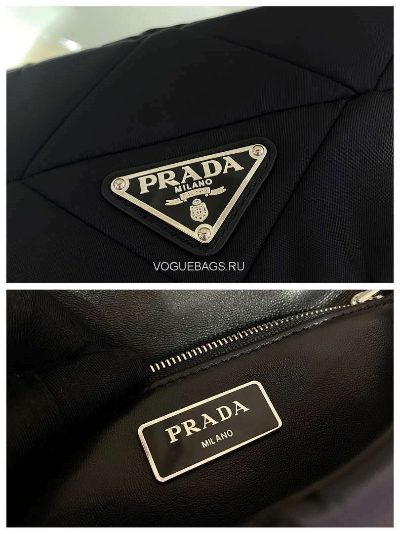 Prada 1BD292 Prada Three In One Nylon Shoulder Bag Black - luxibagsmall