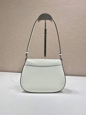 Prada 1BD311 Cleo brushed leather shoulder bag with flap White - Default Title - View 4