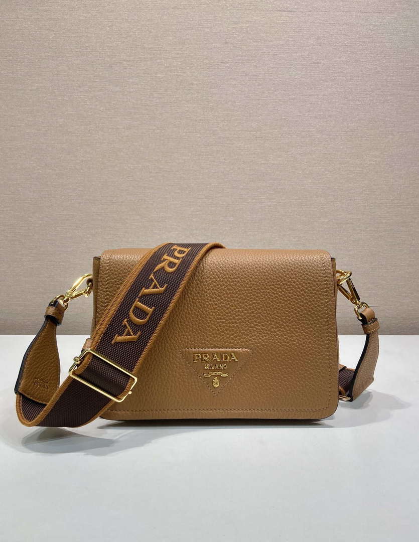 Prada 1BD314 Leather shoulder bag Brown