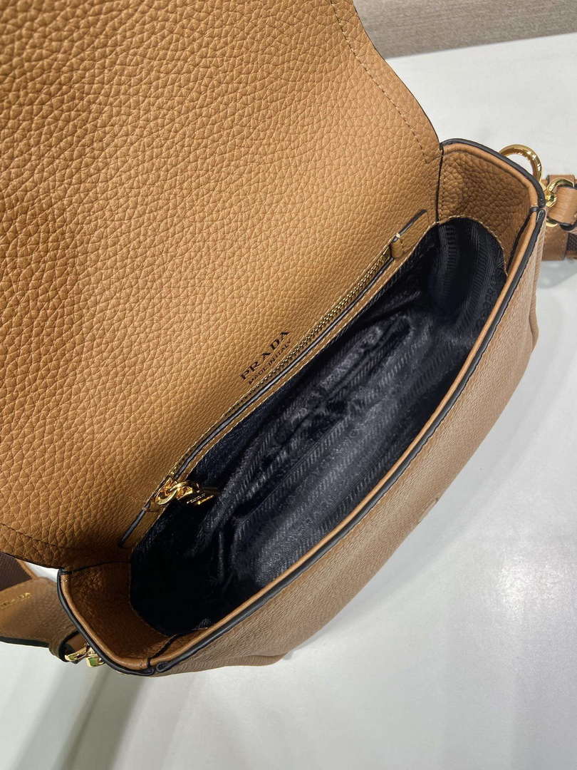 Prada 1BD314 Leather shoulder bag Brown
