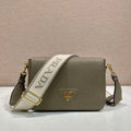 Prada 1BD314 Leather shoulder bag Clay Gray - Default Title - View 1