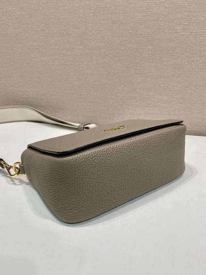 Prada 1BD314 Leather shoulder bag Clay Gray