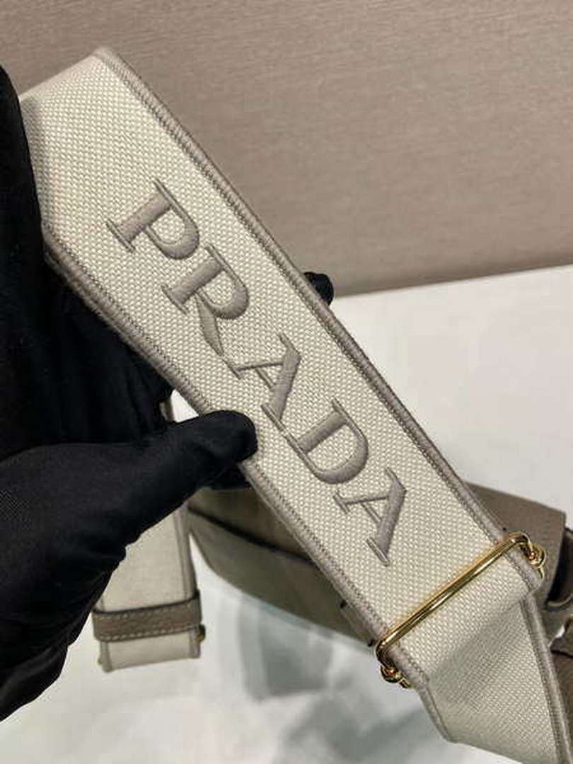 Prada 1BD314 Leather shoulder bag Clay Gray