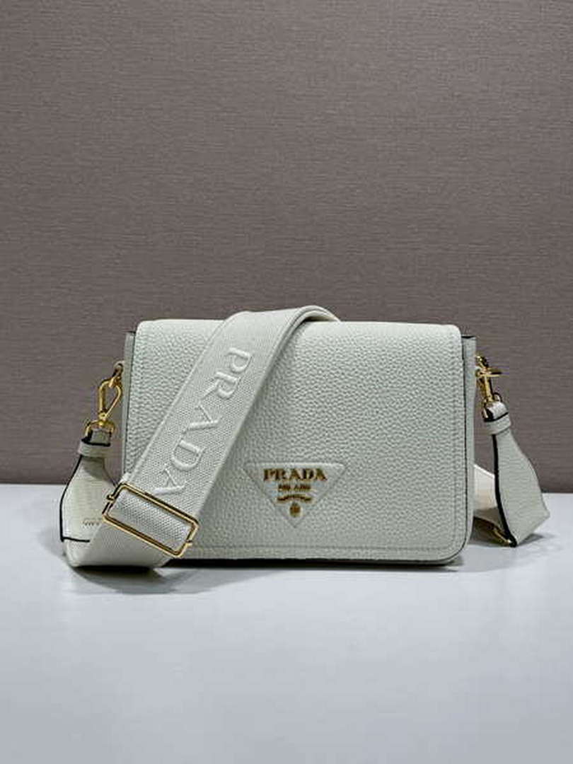 Prada 1BD314 Leather shoulder bag White