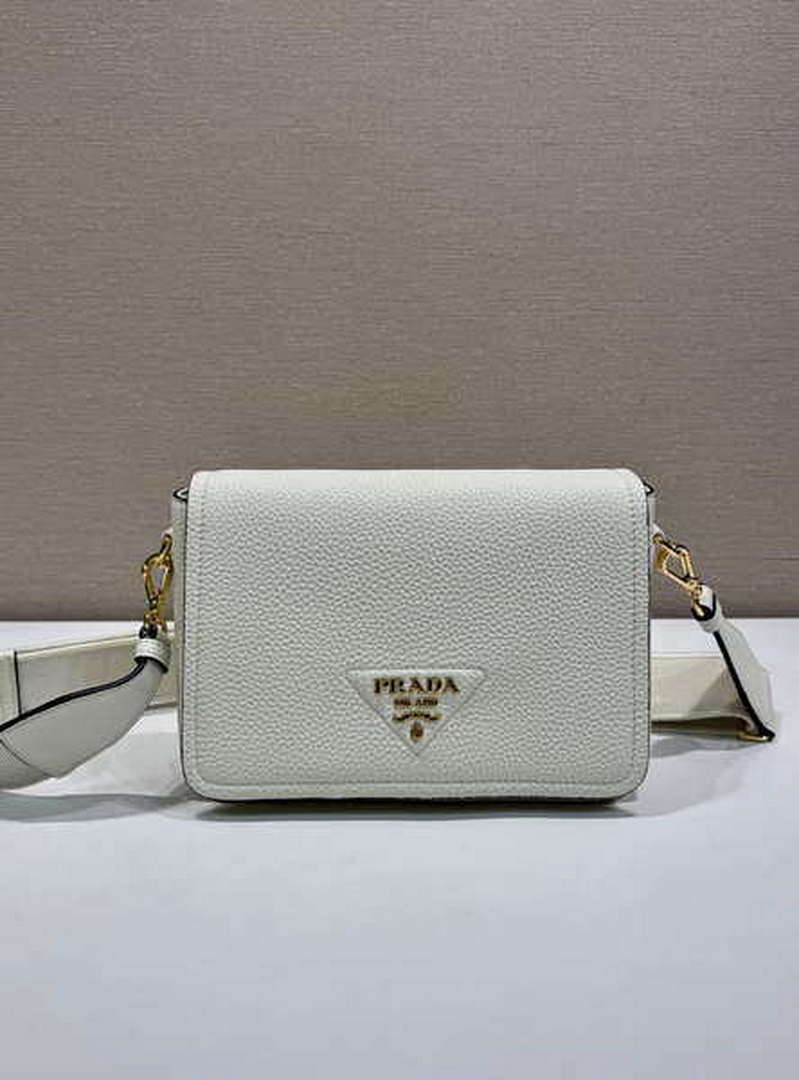 Prada 1BD314 Leather shoulder bag White