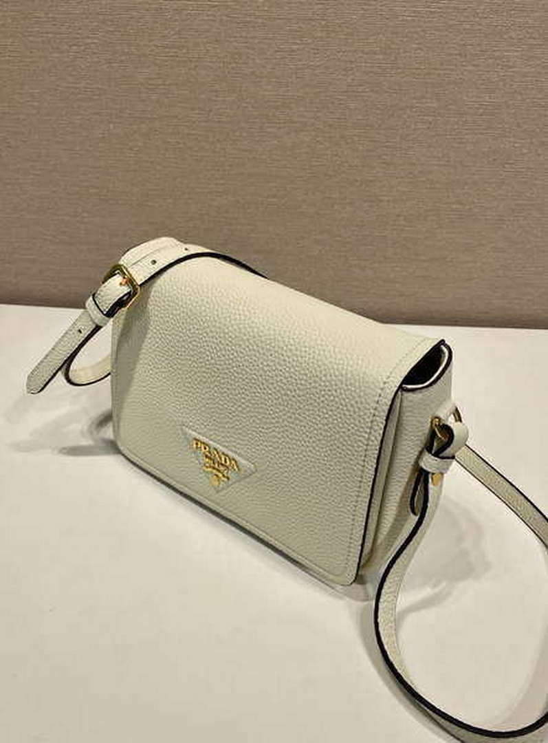 Prada 1BD314 Leather shoulder bag White