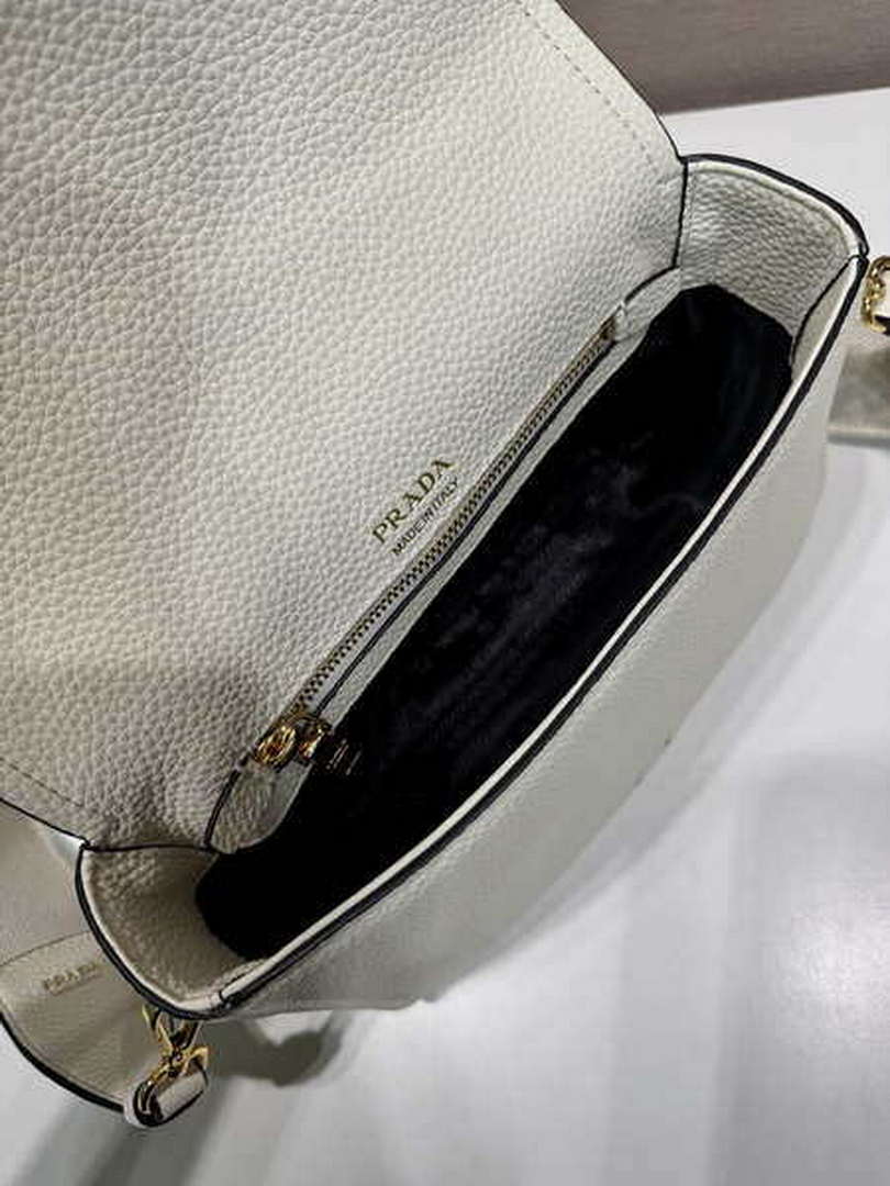 Prada 1BD314 Leather shoulder bag White