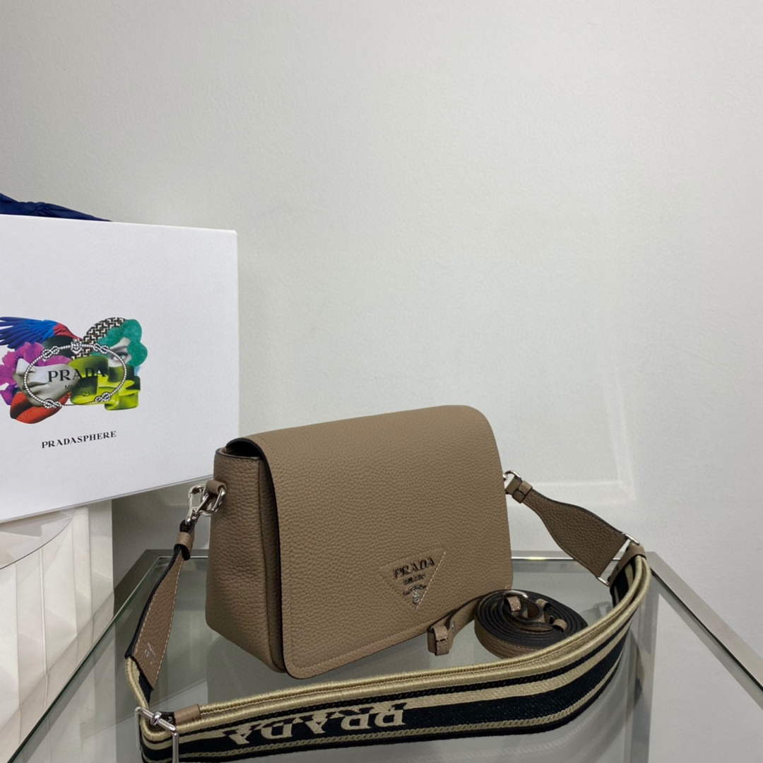 Prada 1BD314 Leather shoulder bag Clay Gray - Default Title - View 3