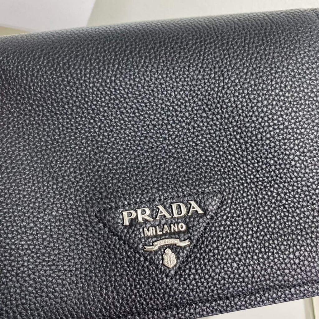 Prada 1BD314 Leather shoulder bag Black