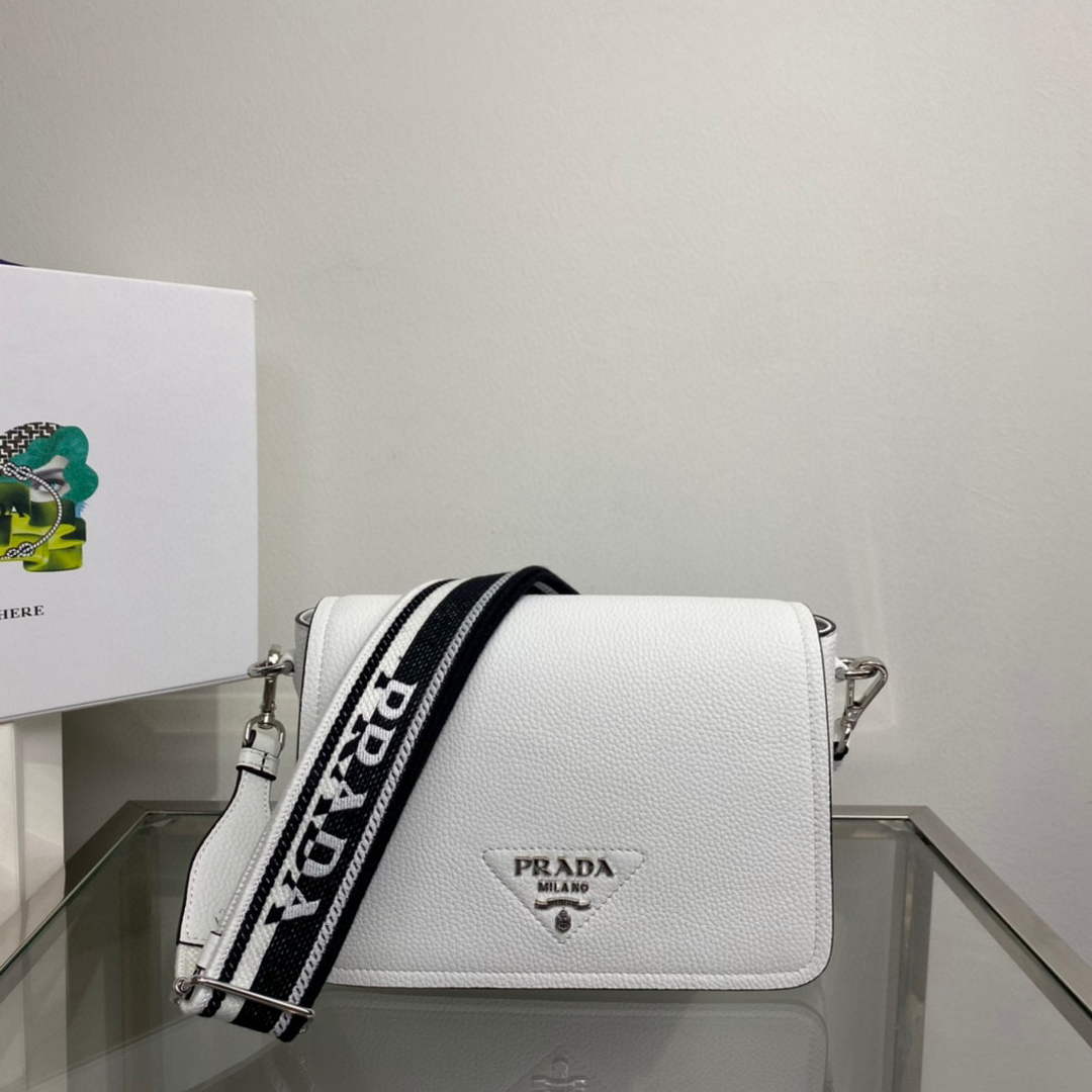 Prada 1BD314 Leather shoulder bag White - Default Title - View 1