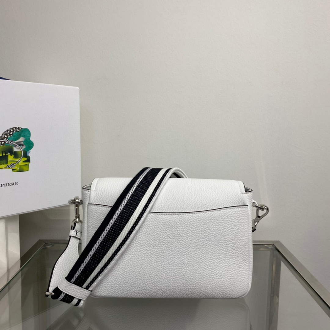 Prada 1BD314 Leather shoulder bag White