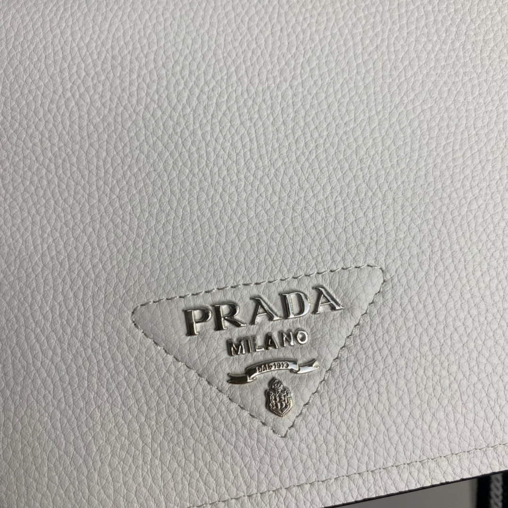 Prada 1BD314 Leather shoulder bag White