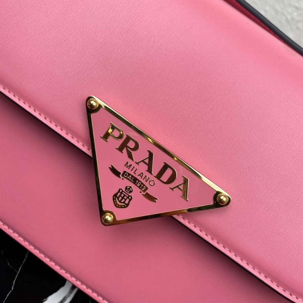 Prada 1BD320 Prada Embl¨¨me Saffiano Shoulder Bag Pink