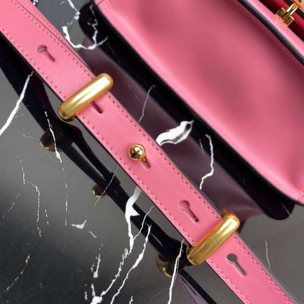 Prada 1BD320 Prada Embl¨¨me Saffiano Shoulder Bag Pink
