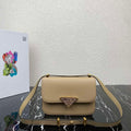 Prada 1BD320 Prada Embl¨¨me Saffiano Shoulder Bag Tan