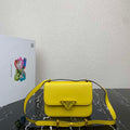 Prada 1BD320 Prada Embl¨¨me Saffiano Shoulder Bag Yellow
