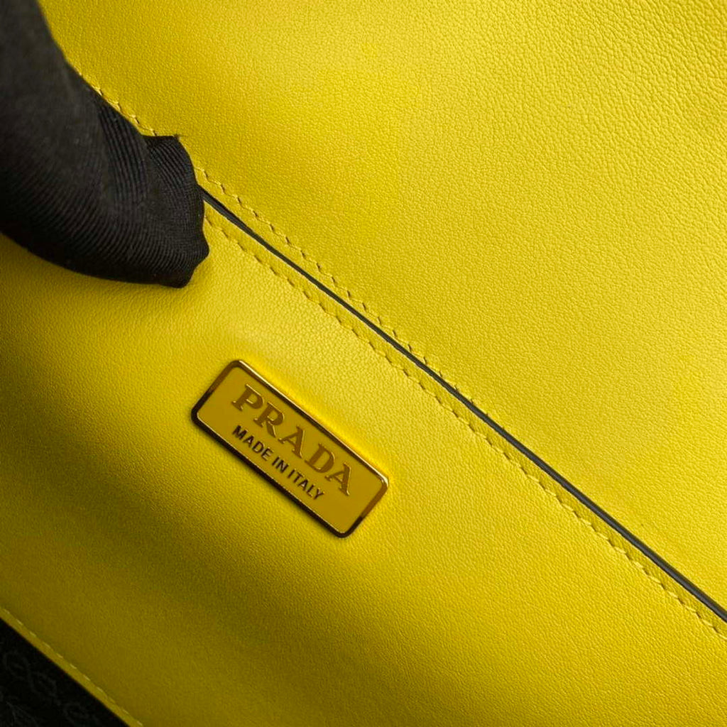 Prada 1BD320 Prada Embl¨¨me Saffiano Shoulder Bag Yellow