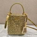 Prada 1BA373 Prada Panier satin bag with crystals Black - Default Title - View 1