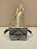 Prada 1BD329 Satin mini-bag with Crystals Black