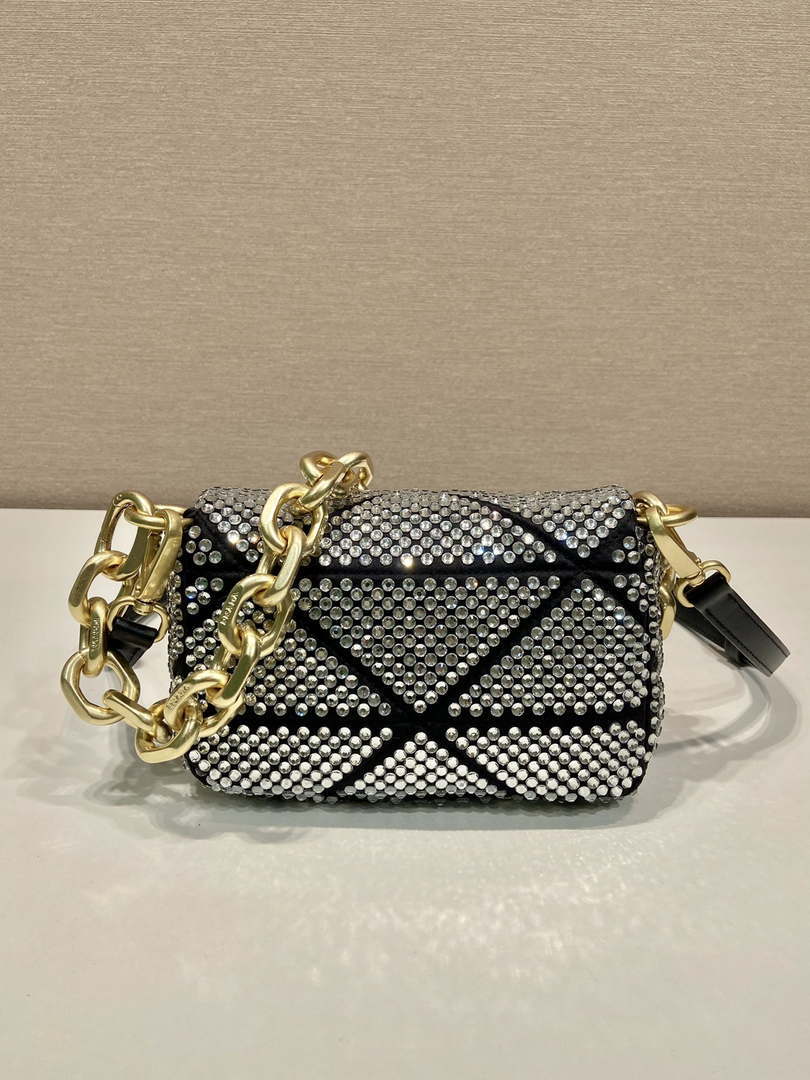 Prada 1BD329 Satin mini-bag with Crystals Black - Default Title - View 3