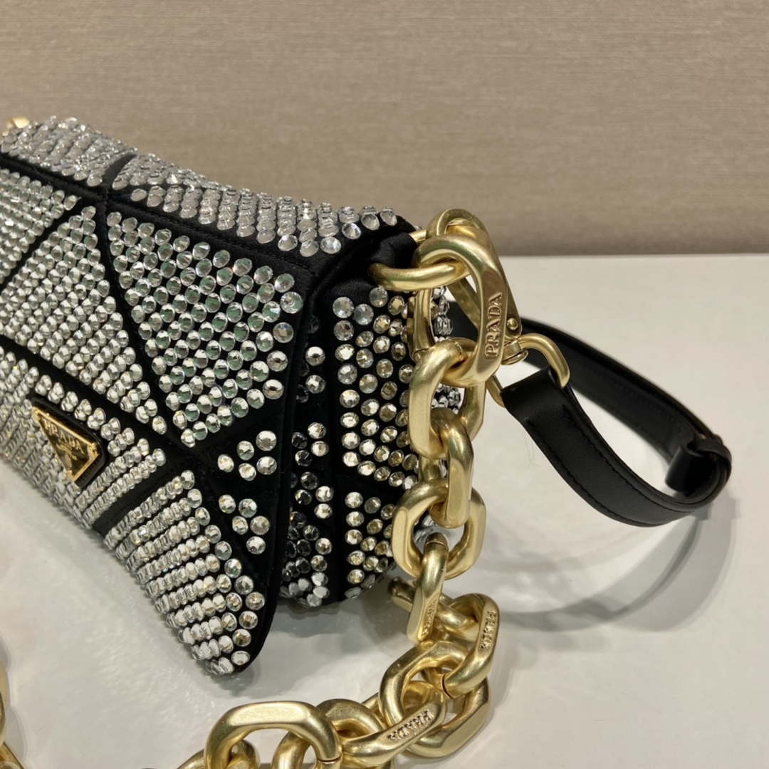 Prada 1BD329 Satin mini-bag with Crystals Black - Default Title - View 5