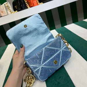 Prada 1BD329 Satin mini-bag with Crystals Blue - Default Title - View 4