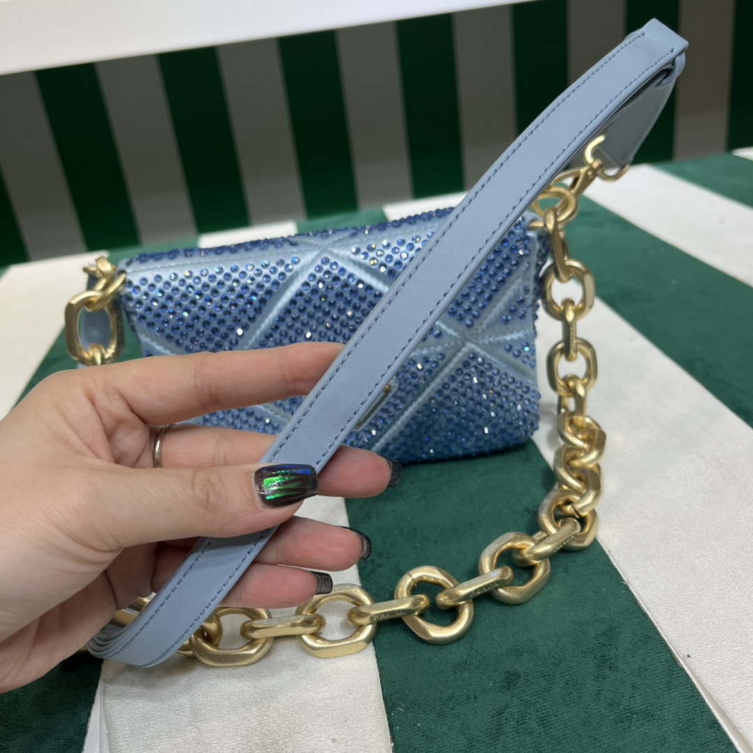 Prada 1BD329 Satin mini-bag with Crystals Blue - Default Title - View 6