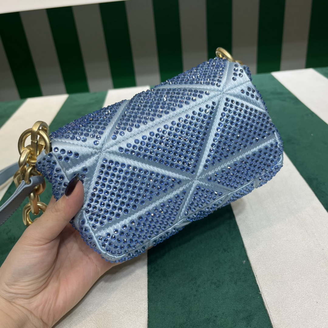 Prada 1BD329 Satin mini-bag with Crystals Blue - Default Title - View 8