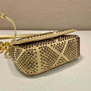 Prada 1BD329 Satin mini-bag with crystals Gold - Default Title - View 3