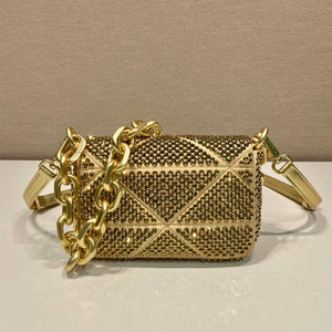 Prada 1BD329 Satin mini-bag with crystals Gold - Default Title - View 8