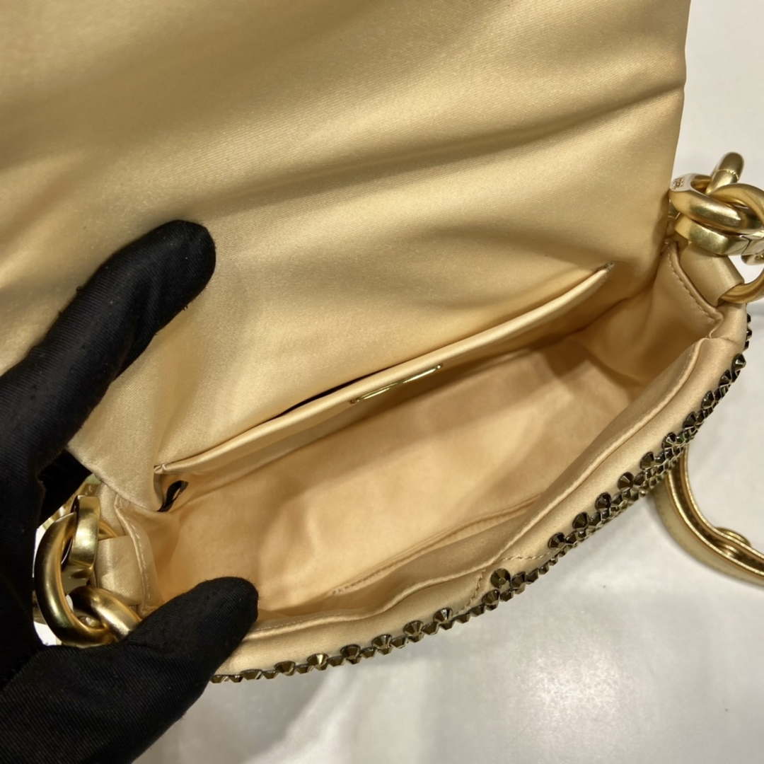 Prada 1BD329 Satin mini-bag with crystals Gold - Default Title - View 9