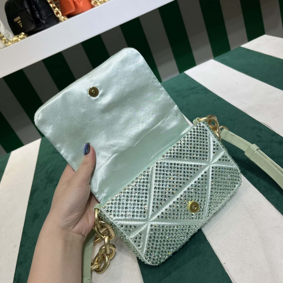 Prada 1BD329 Satin mini-bag with Crystals Green - Default Title - View 5