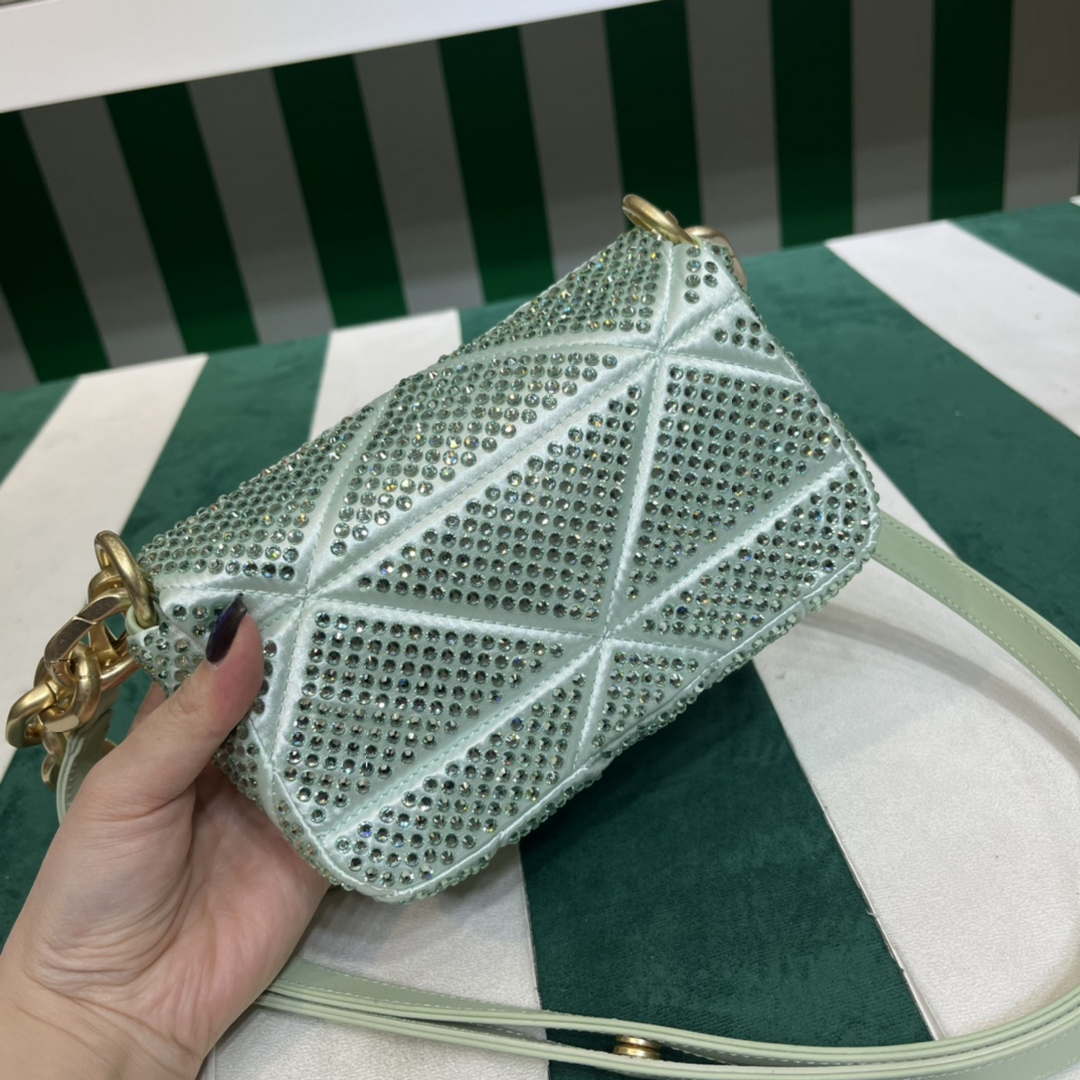 Prada 1BD329 Satin mini-bag with Crystals Green - Default Title - View 9