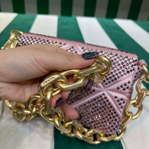 Prada 1BD329 Satin mini-bag with White Crystals Pink - Default Title - View 5