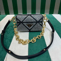 Prada 1BD329 Satin mini-bag with White Crystals Black