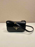 Prada 1BD339 Leather Shoulder Bag Black