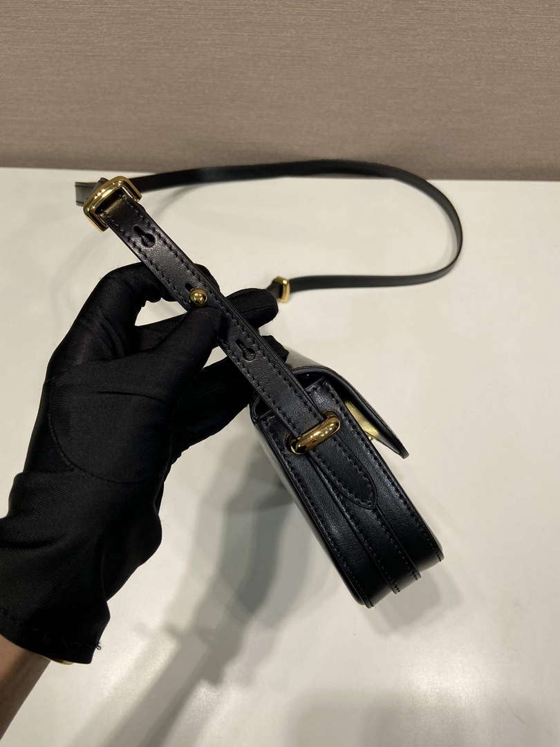 Prada 1BD339 Leather Shoulder Bag Black - Default Title - View 6