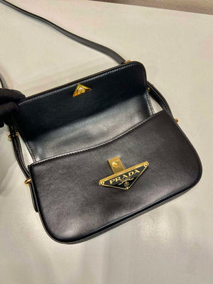 Prada 1BD339 Leather Shoulder Bag Black - Default Title - View 7