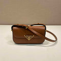 Prada 1BD339 Leather Shoulder Bag Cognac - Default Title - View 1