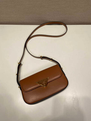 Prada 1BD339 Leather Shoulder Bag Cognac - Default Title - View 3