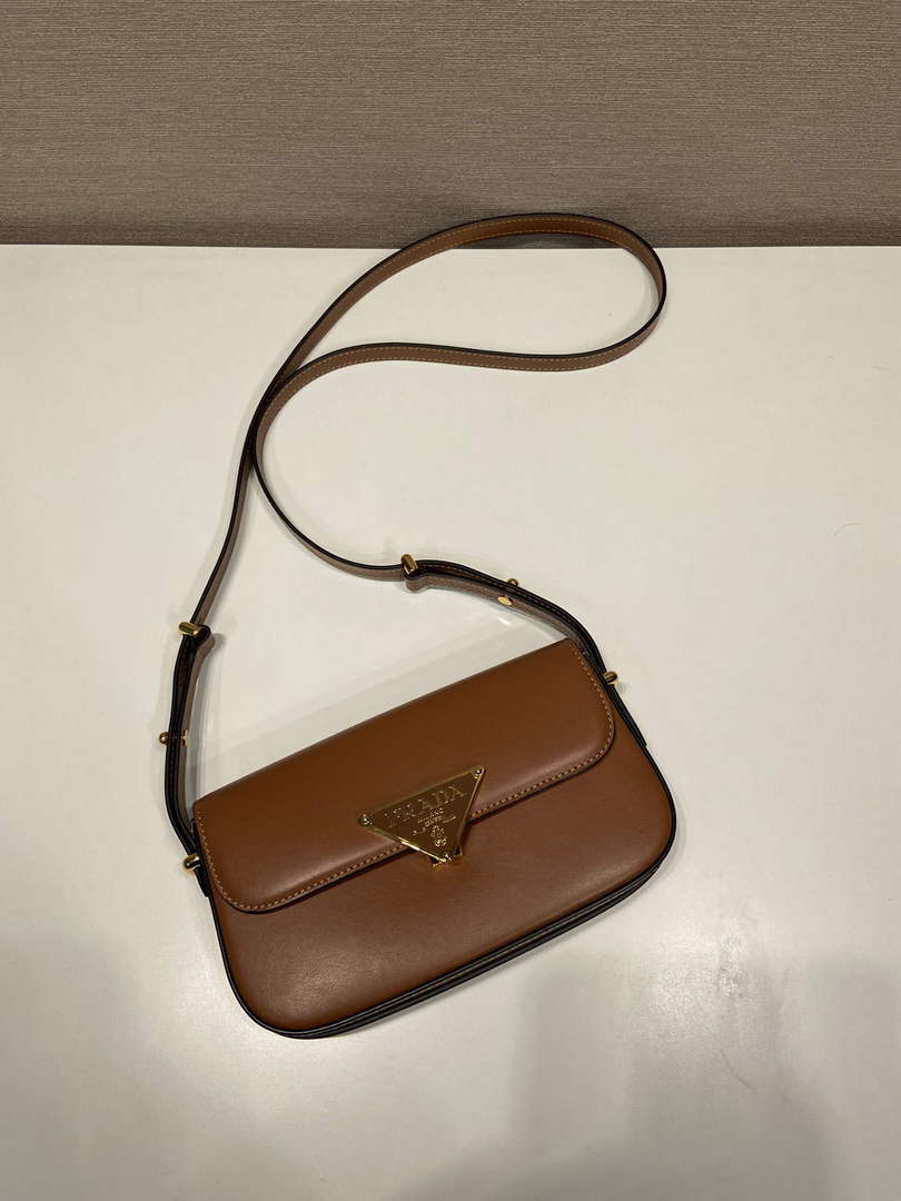 Prada 1BD339 Leather Shoulder Bag Cognac - Default Title - View 3