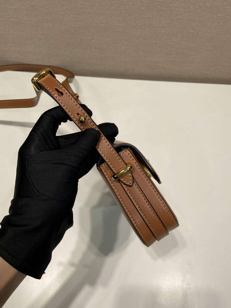 Prada 1BD339 Leather Shoulder Bag Cognac - Default Title - View 7