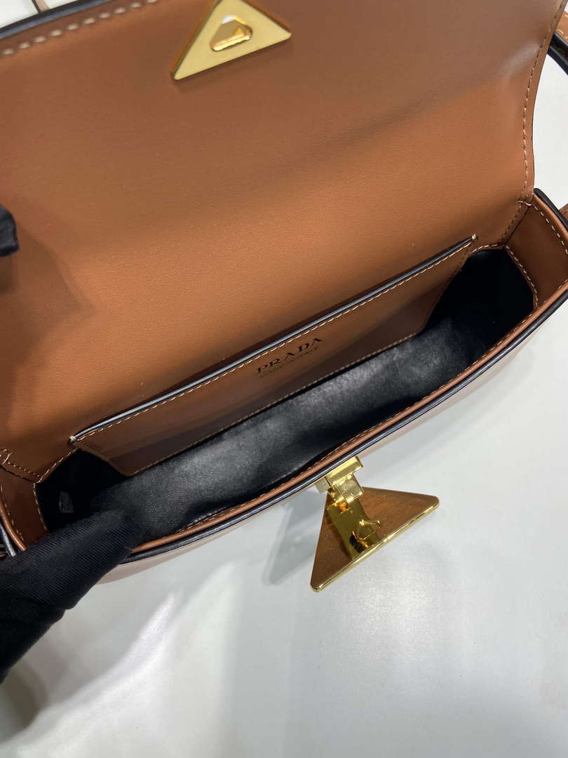 Prada 1BD339 Leather Shoulder Bag Cognac - Default Title - View 8