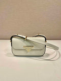 Prada 1BD339 Leather Shoulder Bag White