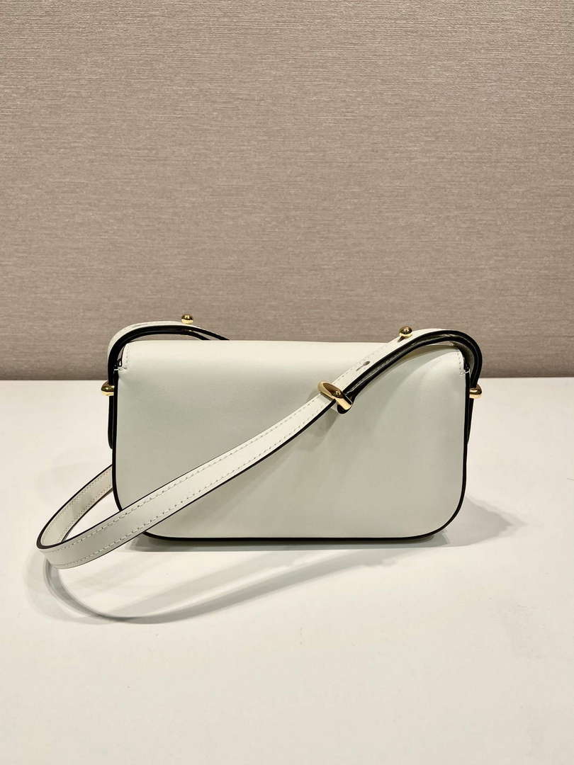 Prada 1BD339 Leather Shoulder Bag White