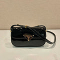 Prada 1BD339 Patent Leather Shoulder Bag Black - Default Title - View 1