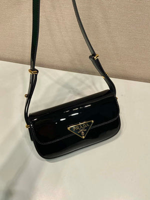 Prada 1BD339 Patent Leather Shoulder Bag Black - Default Title - View 2