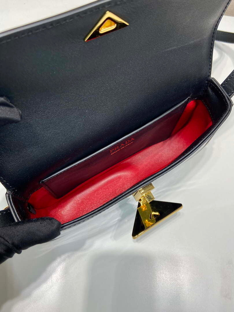 Prada 1BD339 Patent Leather Shoulder Bag Black - Default Title - View 8