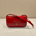 Prada 1BD339 Patent Leather Shoulder Bag Red - Default Title - View 1